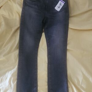 Ag Adriano Goldschmied Gray Straight Leg Jeans with Vintage Wash